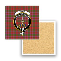 ScotsTee Shop Scottish Shaw of Tordarroch Ancient Crest Tartan Drinks Coasters – Wood, Rubber, Ceramic