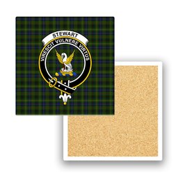 ScotsTee Shop Scottish Stewart Hunting Crest Tartan Drinks Coasters – Wood, Rubber, Ceramic