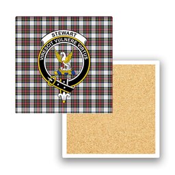ScotsTee Shop Scottish Stewart Dress Modern Crest Tartan Drinks Coasters – Wood, Rubber, Ceramic
