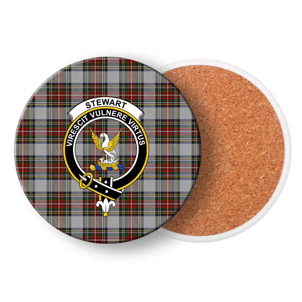 ScotsTee Shop Scottish Stewart Dress Crest Tartan Drinks Coasters – Wood, Rubber, Ceramic