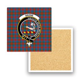 ScotsTee Shop Scottish Skene of Cromar Ancient Crest Tartan Drinks Coasters – Wood, Rubber, Ceramic