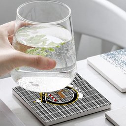 ScotsTee Shop Scottish Scott Black and White Modern Crest Tartan Drinks Coasters – Wood, Rubber, Ceramic