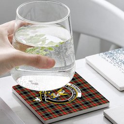 ScotsTee Shop Scottish Stewart High Stewards (Stewart Black) Crest Tartan Drinks Coasters – Wood, Rubber, Ceramic