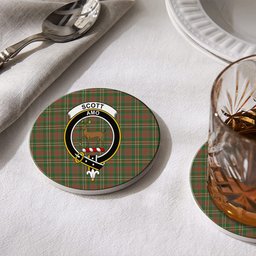 ScotsTee Shop Scottish Scott Brown Hunting Ancient Crest Tartan Drinks Coasters – Wood, Rubber, Ceramic
