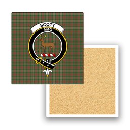 ScotsTee Shop Scottish Scott Brown Hunting Ancient Crest Tartan Drinks Coasters – Wood, Rubber, Ceramic