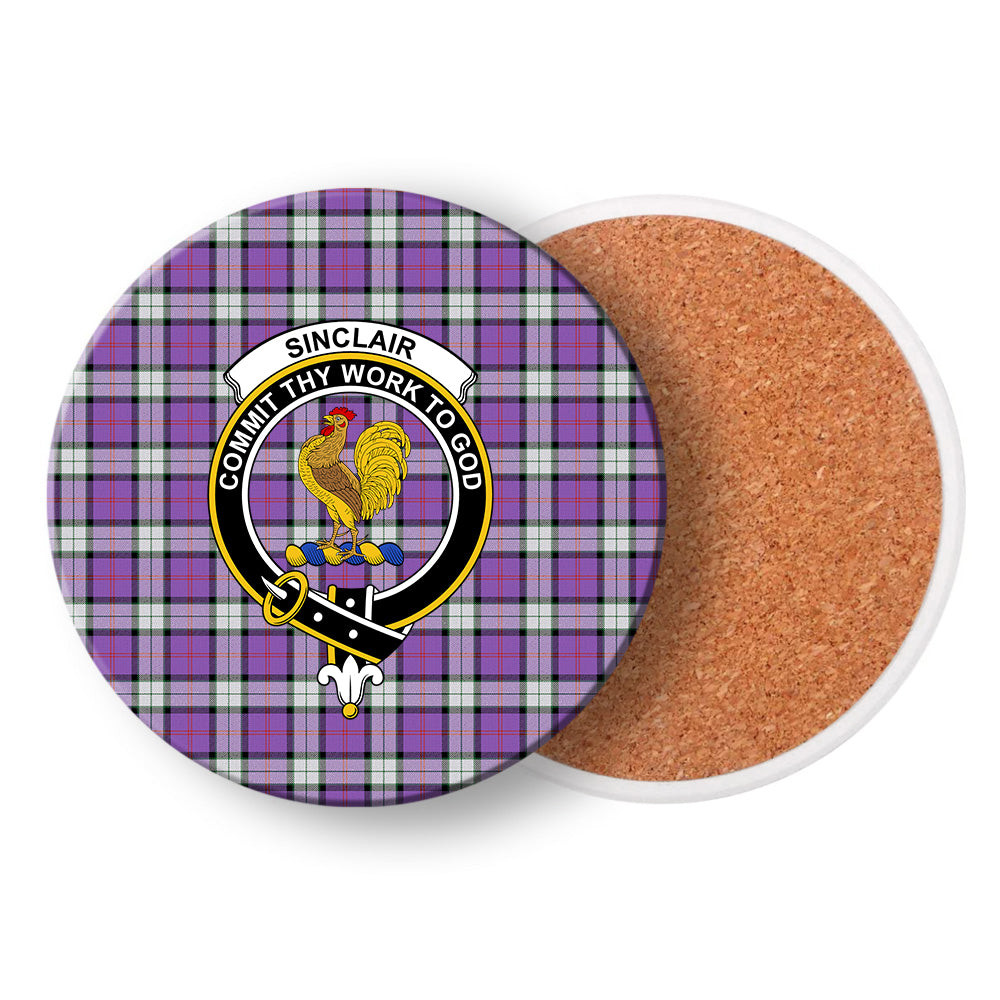 ScotsTee Shop Scottish Sinclair Dress (Dance) Ancient Clan Crest Tartan Drinks Coasters – Wood, Rubber, Ceramic