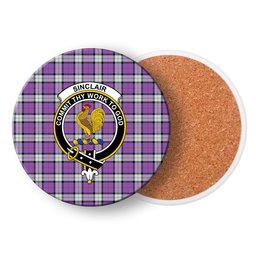 ScotsTee Shop Scottish Sinclair Dress (Dance) Ancient Clan Crest Tartan Drinks Coasters – Wood, Rubber, Ceramic