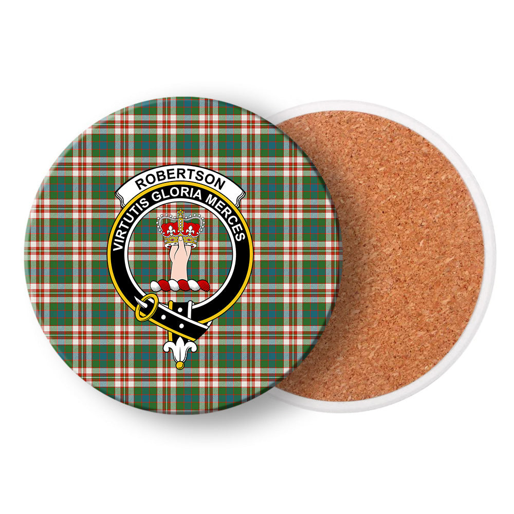 ScotsTee Shop Scottish Robertson Dress Ancient Crest Tartan Drinks Coasters – Wood, Rubber, Ceramic
