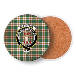 ScotsTee Shop Scottish Robertson Dress Ancient Crest Tartan Drinks Coasters – Wood, Rubber, Ceramic