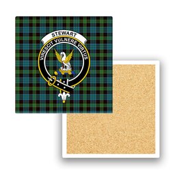ScotsTee Shop Scottish Stewart Old Ancient Clan Crest Tartan Drinks Coasters – Wood, Rubber, Ceramic