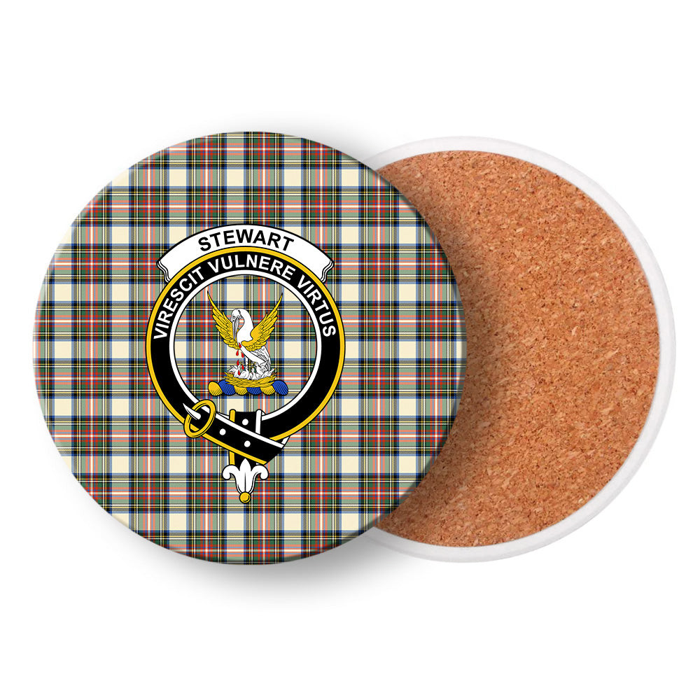 ScotsTee Shop Scottish Stewart Dress Modern SC Crest Tartan Drinks Coasters – Wood, Rubber, Ceramic