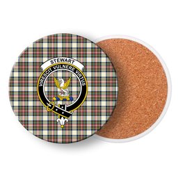 ScotsTee Shop Scottish Stewart Dress Modern SC Crest Tartan Drinks Coasters – Wood, Rubber, Ceramic