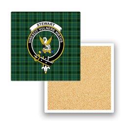ScotsTee Shop Scottish Stewart Hunting Ancient Crest Tartan Drinks Coasters – Wood, Rubber, Ceramic