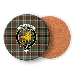 ScotsTee Shop Scottish Thompson Society Hunting Modern Crest Tartan Drinks Coasters – Wood, Rubber, Ceramic