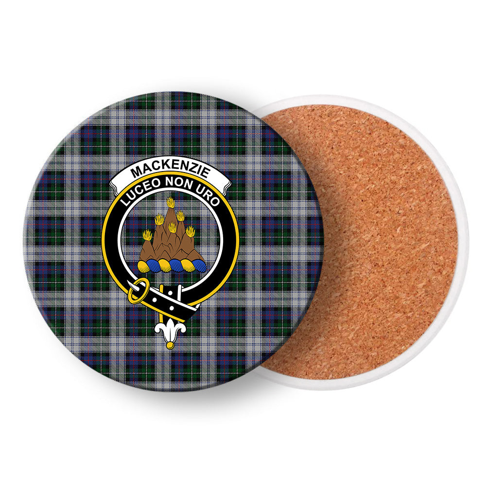 ScotsTee Shop Scottish MacKenzie Dress 4 Crest Tartan Drinks Coasters – Wood, Rubber, Ceramic