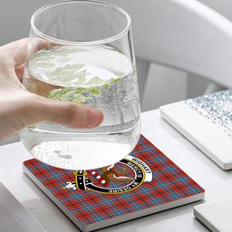 ScotsTee Shop Scottish Wishart Dress Ancient Crest Tartan Drinks Coasters – Wood, Rubber, Ceramic