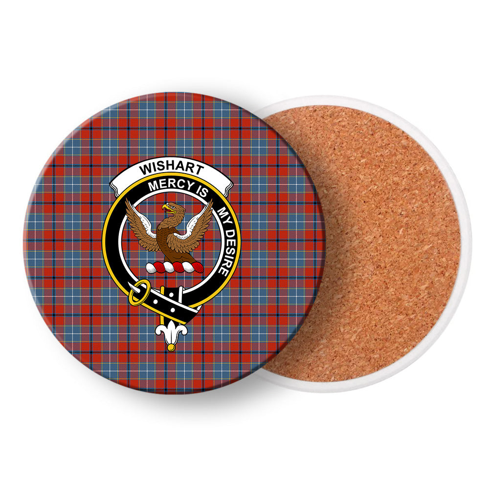 ScotsTee Shop Scottish Wishart Dress Ancient Crest Tartan Drinks Coasters – Wood, Rubber, Ceramic