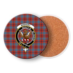 ScotsTee Shop Scottish Wishart Dress Ancient Crest Tartan Drinks Coasters – Wood, Rubber, Ceramic