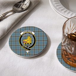 ScotsTee Shop Scottish Thomson Dress TS1383 Crest Tartan Drinks Coasters – Wood, Rubber, Ceramic
