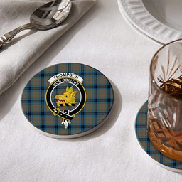 ScotsTee Shop Scottish Thompson Society Hunting Ancient Crest Tartan Drinks Coasters – Wood, Rubber, Ceramic