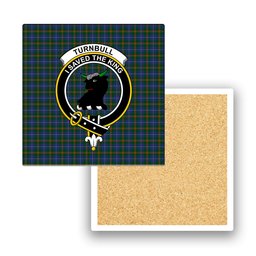 ScotsTee Shop Scottish Turnbull Hunting Crest Tartan Drinks Coasters – Wood, Rubber, Ceramic
