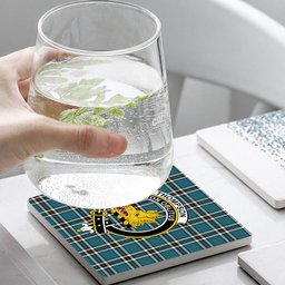 ScotsTee Shop Scottish Thompson Dress Blue Ancient Crest Tartan Drinks Coasters – Wood, Rubber, Ceramic