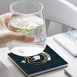 ScotsTee Shop Scottish Tennant Yules Modern Crest Tartan Drinks Coasters – Wood, Rubber, Ceramic