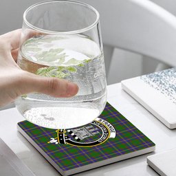 ScotsTee Shop Scottish Strange of Balkaskie SC Crest Tartan Drinks Coasters – Wood, Rubber, Ceramic