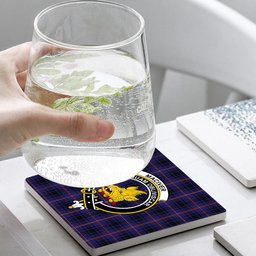 ScotsTee Shop Scottish MacIver of Strome Crest Tartan Drinks Coasters – Wood, Rubber, Ceramic