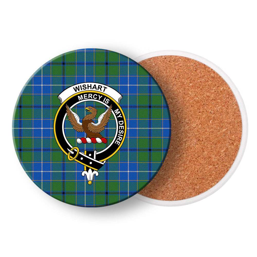 ScotsTee Shop Scottish Wishart Hunting Ancient Clan Crest Tartan Drinks Coasters – Wood, Rubber, Ceramic