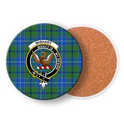 ScotsTee Shop Scottish Wishart Hunting Ancient Clan Crest Tartan Drinks Coasters – Wood, Rubber, Ceramic