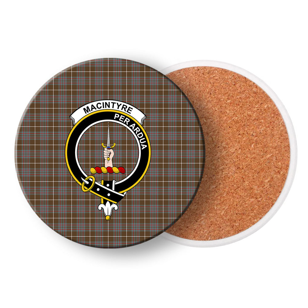 ScotsTee Shop Scottish MacIntyre Hunting Weathered Crest Tartan Drinks Coasters – Wood, Rubber, Ceramic