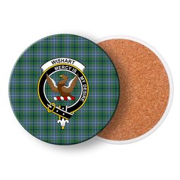 ScotsTee Shop Scottish Wishart Hunting Ancient Crest Tartan Drinks Coasters – Wood, Rubber, Ceramic