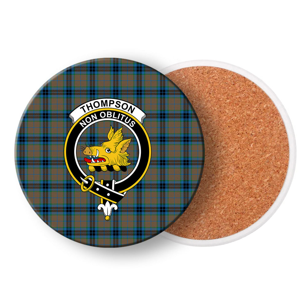 ScotsTee Shop Scottish Thompson Hunting Ancient Crest Tartan Drinks Coasters – Wood, Rubber, Ceramic