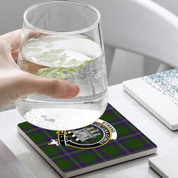 ScotsTee Shop Scottish Strang of Balkaskie Crest Tartan Drinks Coasters – Wood, Rubber, Ceramic