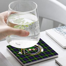ScotsTee Shop Scottish Watson Crest Tartan Drinks Coasters – Wood, Rubber, Ceramic