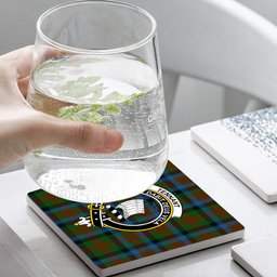 ScotsTee Shop Scottish Tennant 2 Crest Tartan Drinks Coasters – Wood, Rubber, Ceramic