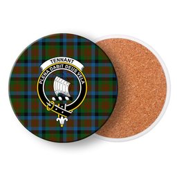 ScotsTee Shop Scottish Tennant 2 Crest Tartan Drinks Coasters – Wood, Rubber, Ceramic