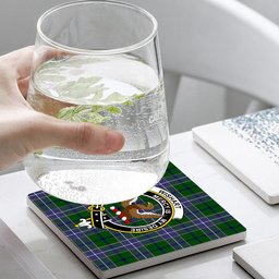 ScotsTee Shop Scottish Wishart Hunting Modern Crest Tartan Drinks Coasters – Wood, Rubber, Ceramic