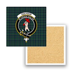 ScotsTee Shop Scottish Tailyour Modern Crest Tartan Drinks Coasters – Wood, Rubber, Ceramic