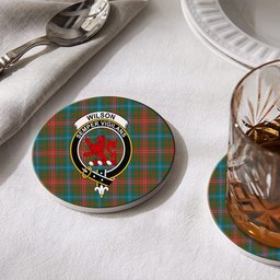 ScotsTee Shop Scottish Wilson Janet Ancient Clan Crest Tartan Drinks Coasters – Wood, Rubber, Ceramic