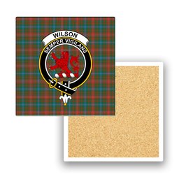 ScotsTee Shop Scottish Wilson Janet Ancient Clan Crest Tartan Drinks Coasters – Wood, Rubber, Ceramic