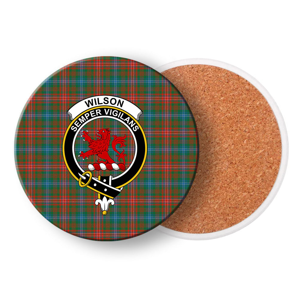 ScotsTee Shop Scottish Wilson Janet Ancient Clan Crest Tartan Drinks Coasters – Wood, Rubber, Ceramic