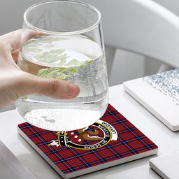 ScotsTee Shop Scottish Wishart Dress Crest Tartan Drinks Coasters – Wood, Rubber, Ceramic