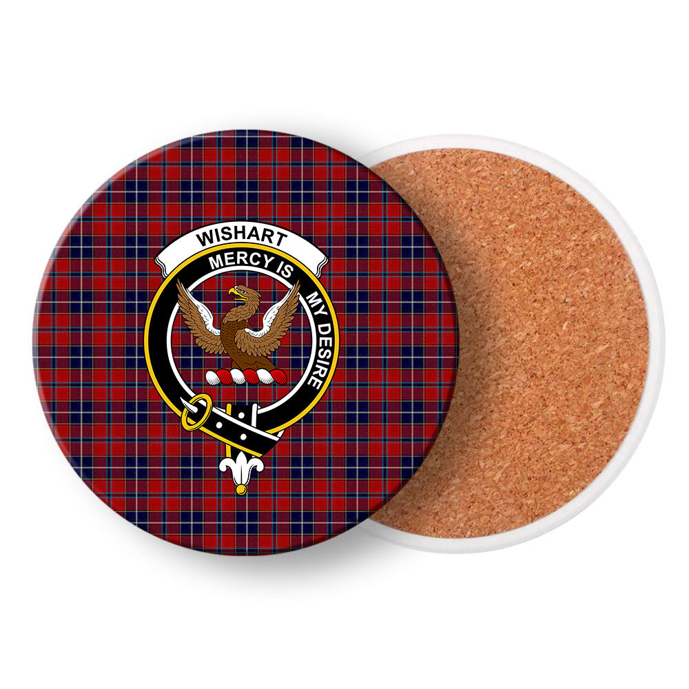 ScotsTee Shop Scottish Wishart Dress Crest Tartan Drinks Coasters – Wood, Rubber, Ceramic
