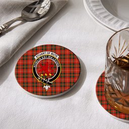 ScotsTee Shop Scottish Stuart Of Bute Ancient Crest Tartan Drinks Coasters – Wood, Rubber, Ceramic