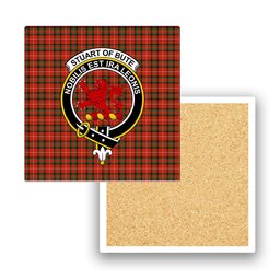ScotsTee Shop Scottish Stuart Of Bute Ancient Crest Tartan Drinks Coasters – Wood, Rubber, Ceramic