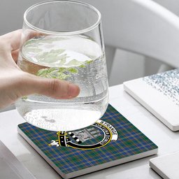 ScotsTee Shop Scottish Strange of Balkaskie Modern Crest Tartan Drinks Coasters – Wood, Rubber, Ceramic