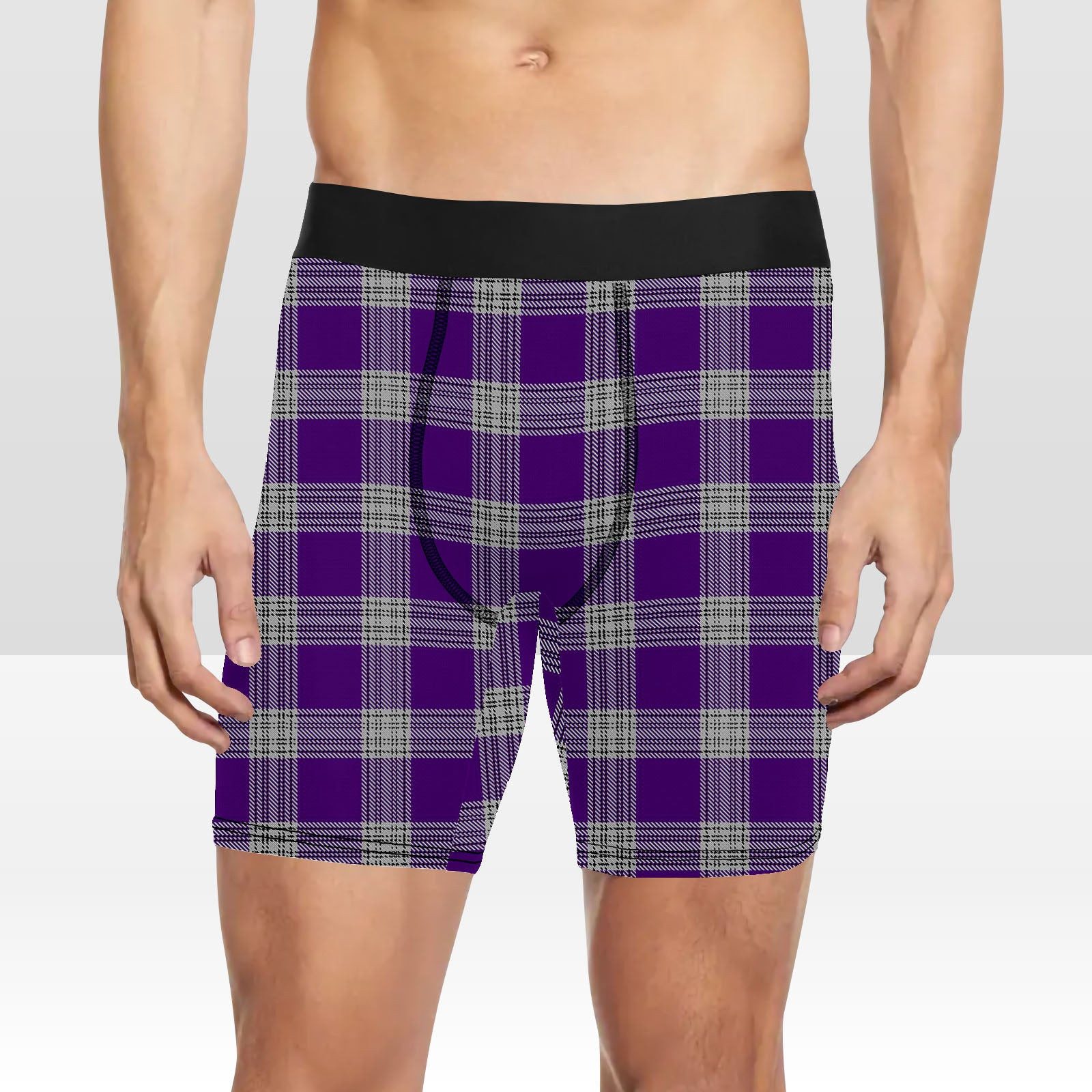 ScotsTee Shop Scottish Menzies Mauve and White Tartan Boxer Shorts