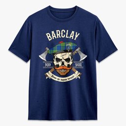 ScotsTee Shop Scottish Barclay Hunting Ancient Crest Tartan T-shirt Alba Skull Style